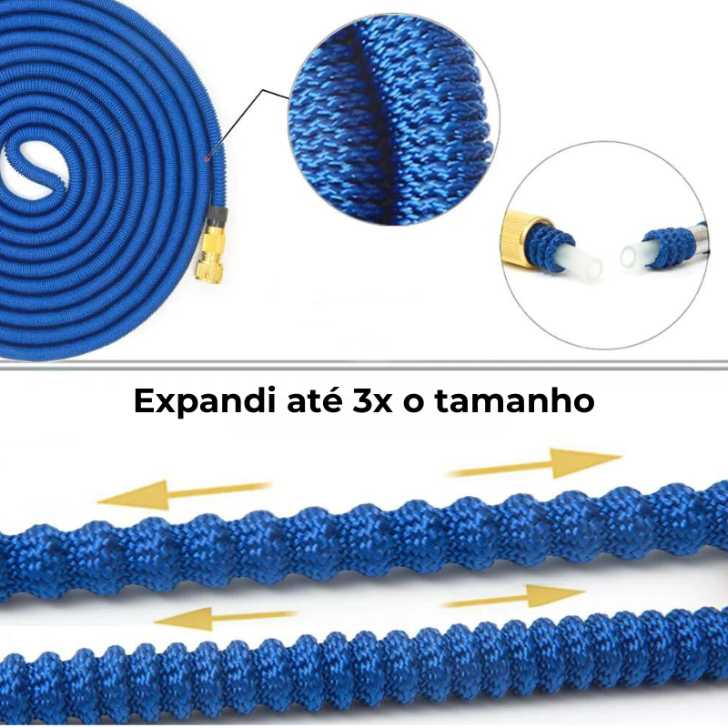 Mangueira Expansível Microfibra de Alta Pressão + Conexões de Brinde